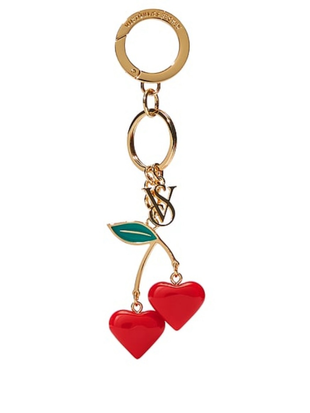 Victoria's Secret Cherry Heart Charm Keychain